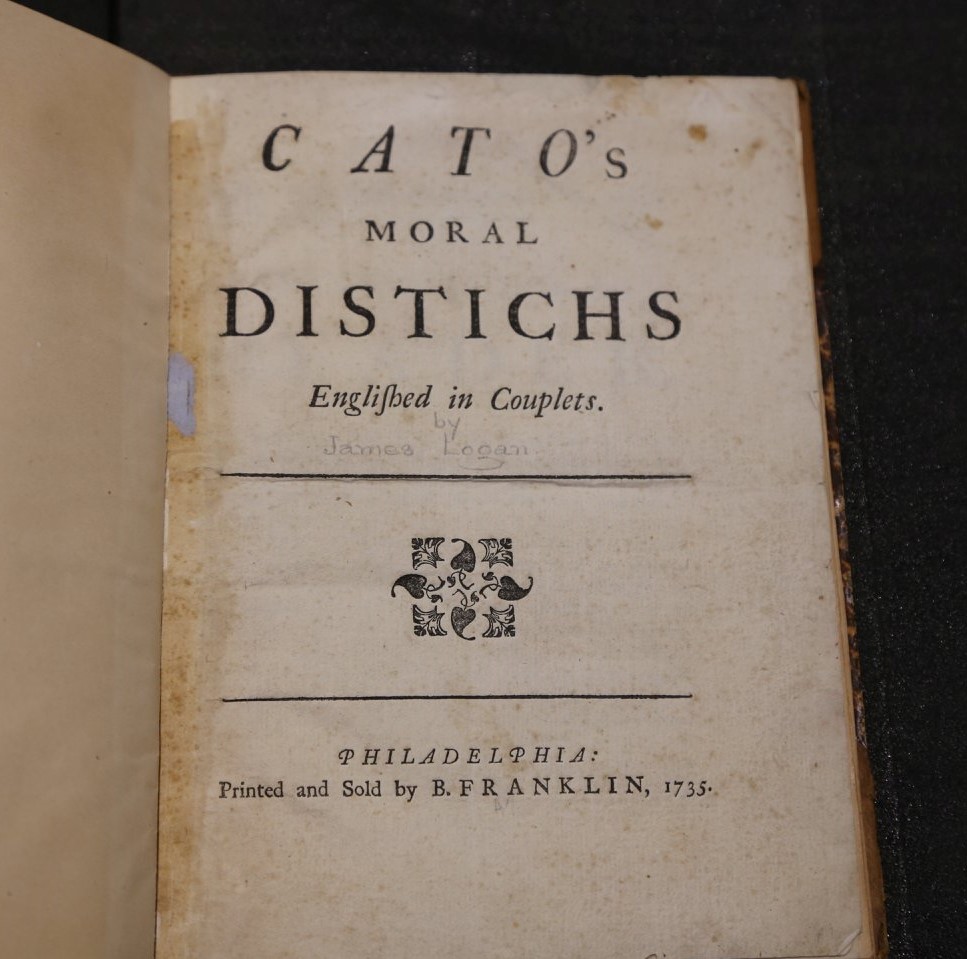 Cato's Moral Distichs title page