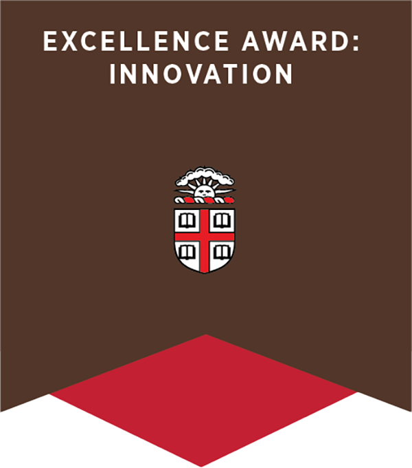 badge for the Brown University Excellence Award for Innovation, awarded to Brown University Digital Publications