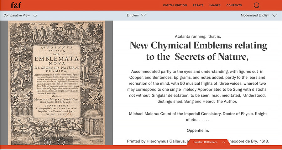 Furnace and Fugue Digital Edition with a scan of Atalanta fugiens