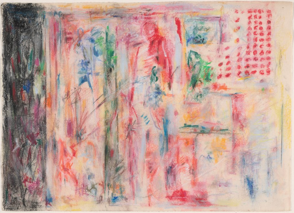close-up detail of a painting by Abbott Gleason (known as Tom) showing brushstrokes