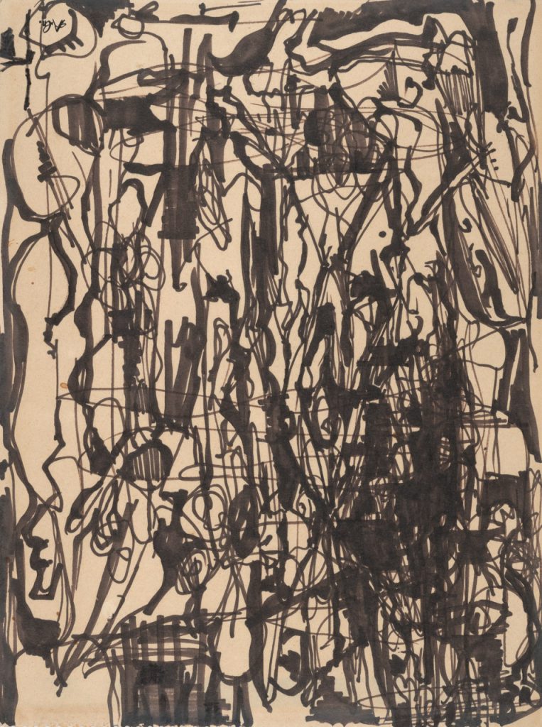 close-up detail of a painting by Abbott Gleason (known as Tom) showing brushstrokes