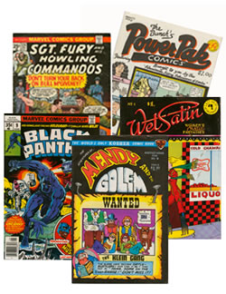 a selection of comic books