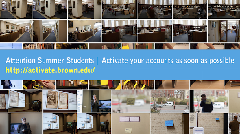 activate your account : Brown University Library Brown University ...