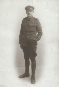 Hubert Jennings at enlistment for World War I