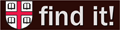 Brown shield ad stylized words "find it!"