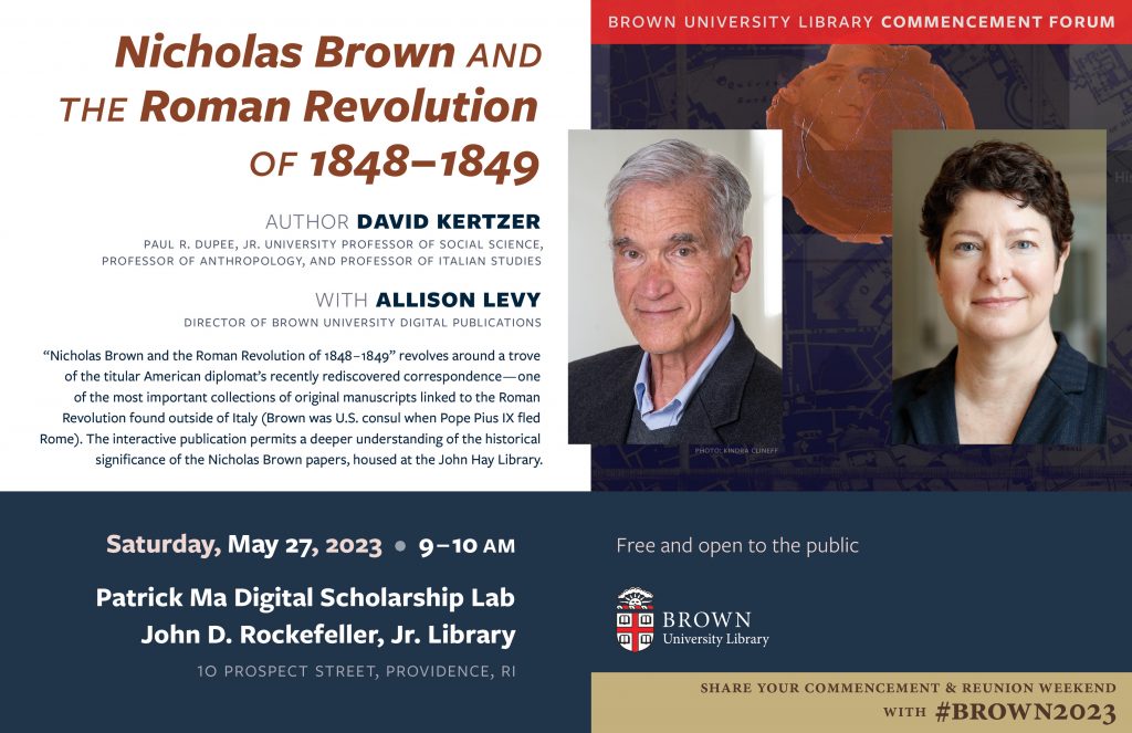 event poster with headshots of Kertzer and Levy plus same details as blog text