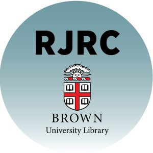 blue circle with the letters RJRC at the top and the Brown University Logo beneath