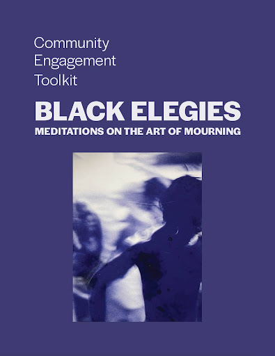 cover of publication featuring the words community engagement toolkit and the publication title on a solid purple background with an inset photo with a moving human figure in the foreground and a blurred background