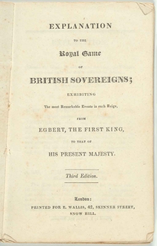 "Explanation to The Royal Game of British Sovereigns" frontispiece