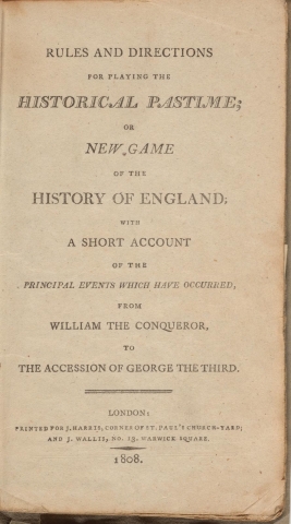 rules and directions for playing the Historical Pastime