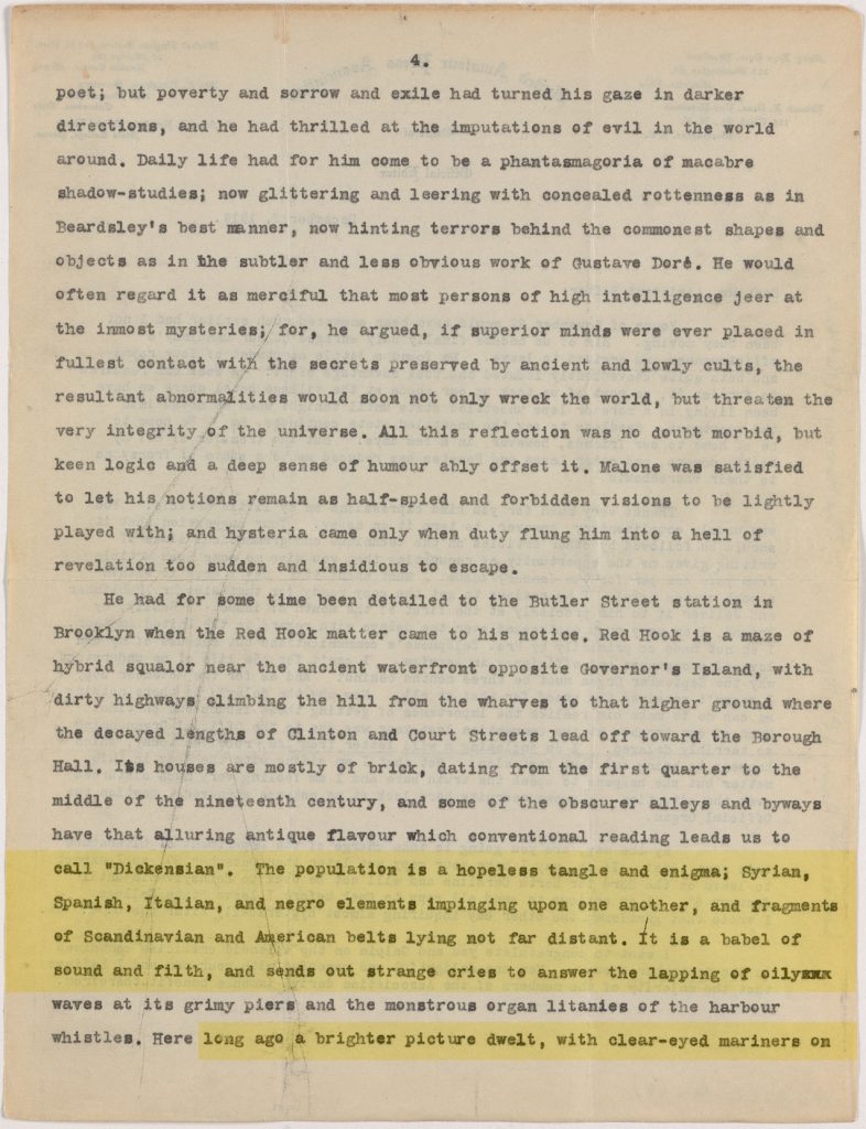 Fig. 3biv. H. P. Lovecraft. “The Horror at Red Hook.” Page 7.