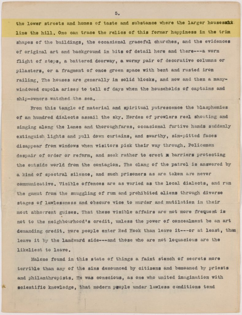 Fig. 3bv. H. P. Lovecraft. “The Horror at Red Hook.” Page 9.