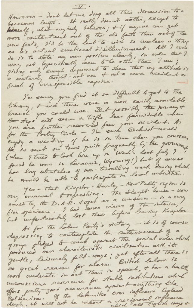 Fig. 1bii. Letter from H. P. Lovecraft to Elizabeth Toldridge, June 10, 1929. Brown University Library, Special Collections.