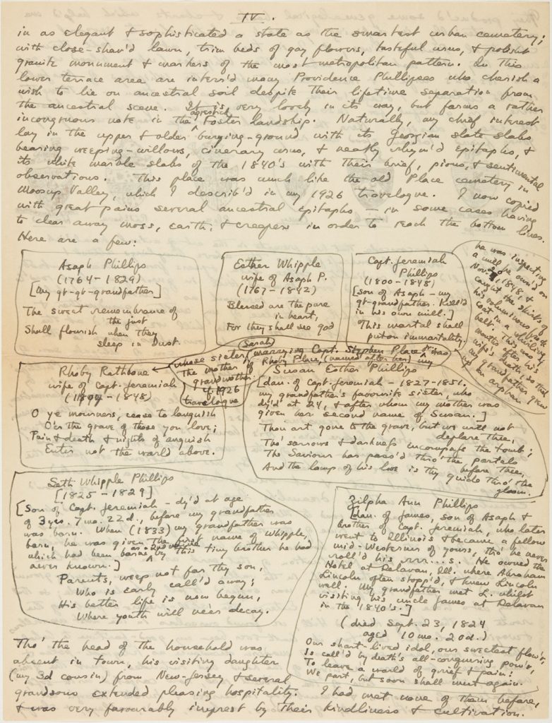 Fig. 1ei. Letter from H. P. Lovecraft to Maurice W. Moe, September 1, 1929. Brown University Library, Special Collections.