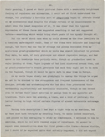 Fig. 4dvii. H. P. Lovecraft. “The Shadow Over Innsmouth.” Typescript prepared by Jan. 1932. Page 139.