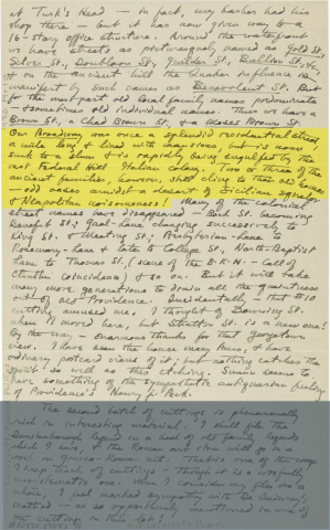 Fig. 2a. Letter from H. P. Lovecraft to Elizabeth Toldridge, undated (“March 10, 1930” added in Robert Barlow's hand). Brown University Library, Special Collections.
