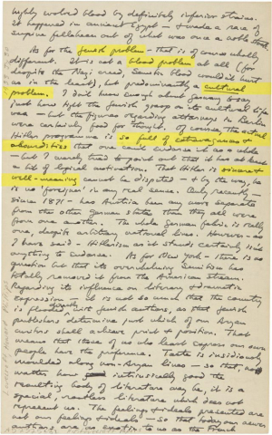 Fig. 2eii. H. P. Lovecraft. Lovecraft, Howard P. to Shea, J. Vernon, July 30, 1933. Page 6.