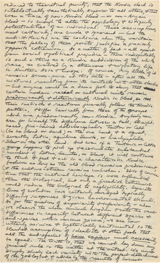 Fig. 2fii. H. P. Lovecraft. Lovecraft, Howard P. to Shea, J. Vernon, September 25, 1933. Page 4.