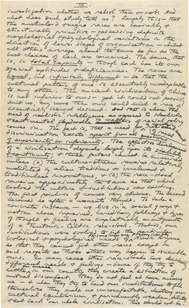 Fig. 2fiii. H. P. Lovecraft. Lovecraft, Howard P. to Shea, J. Vernon, September 25, 1933. Page 5.