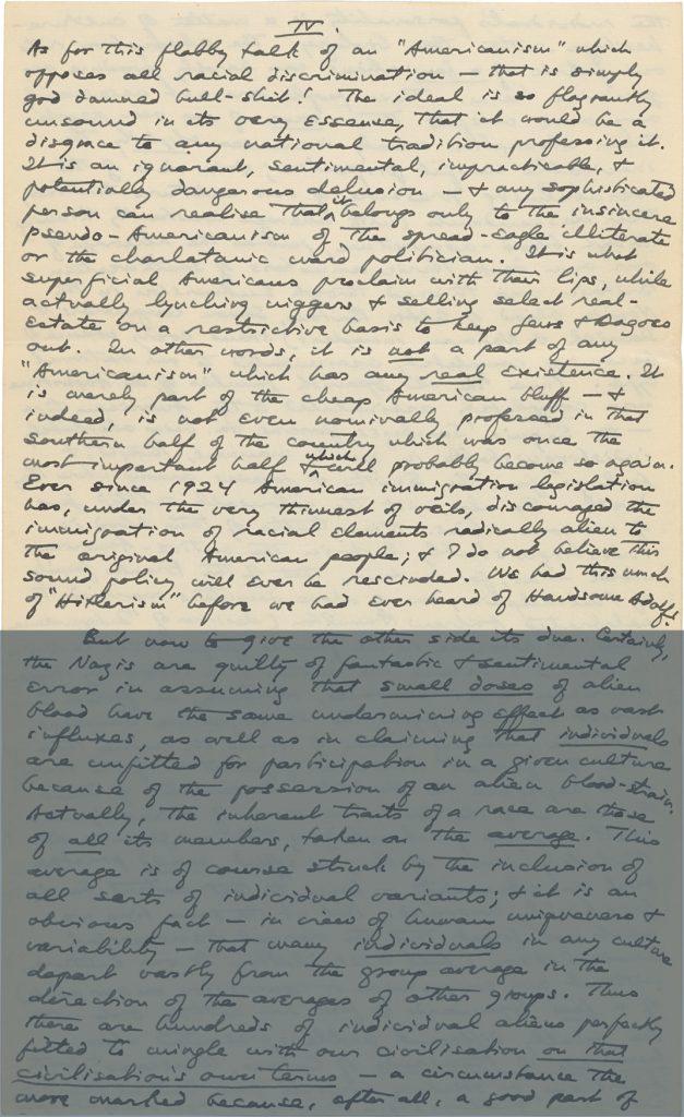 Fig. 2fiv. H. P. Lovecraft. Lovecraft, Howard P. to Shea, J. Vernon, September 25, 1933. Page 7.