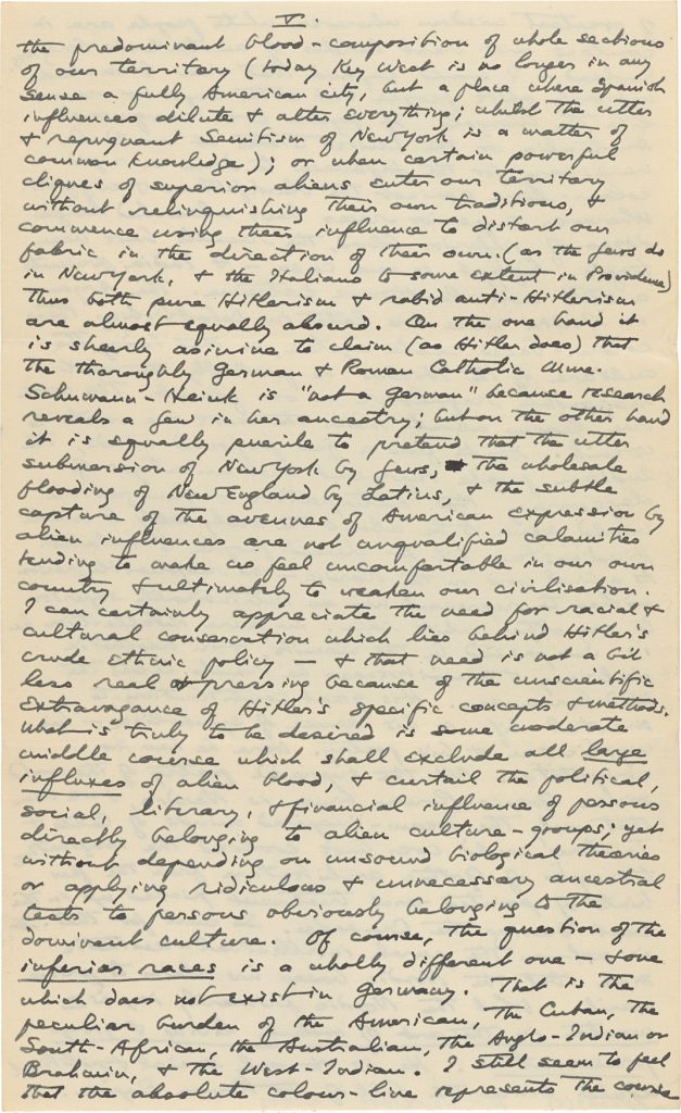Fig. 2fv. H. P. Lovecraft. Lovecraft, Howard P. to Shea, J. Vernon, September 25, 1933. Page 9.