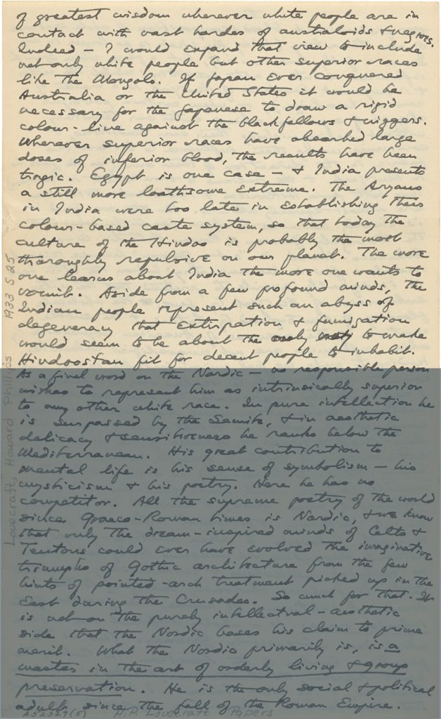 Fig. 2fvi. H. P. Lovecraft. Lovecraft, Howard P. to Shea, J. Vernon, September 25, 1933. Page 10.
