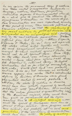 Fig. 1ci. Letter from H. P. Lovecraft to Elizabeth Toldridge, February 26, 1932. Brown University Library, Special Collections.