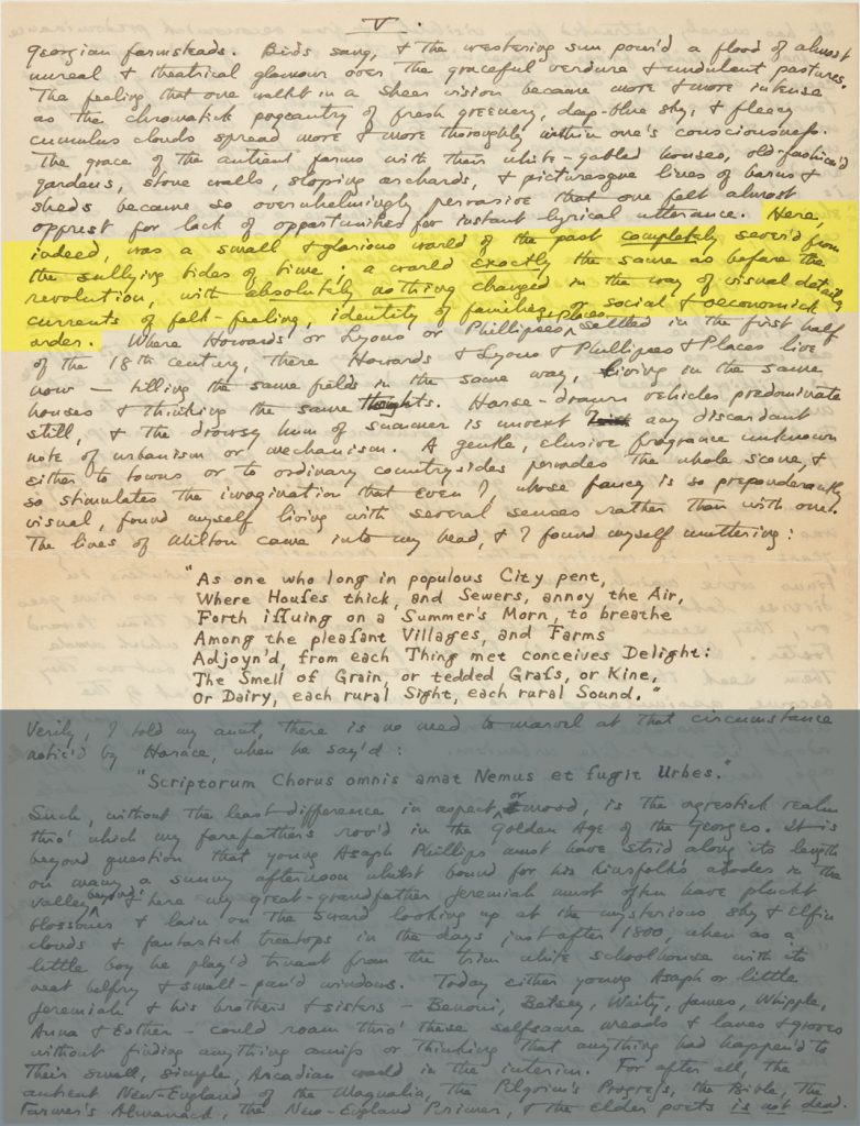 Fig. 1eiii. Letter from H. P. Lovecraft to Maurice W. Moe, September 1, 1929. Brown University Library, Special Collections.