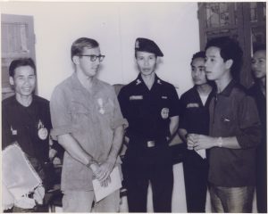 being awarded Vietnamese Medal of Honor for service by Major Trung. (1st Lieutenant, U.S. Marine Corps, 1967-1970) Photograph, 1968