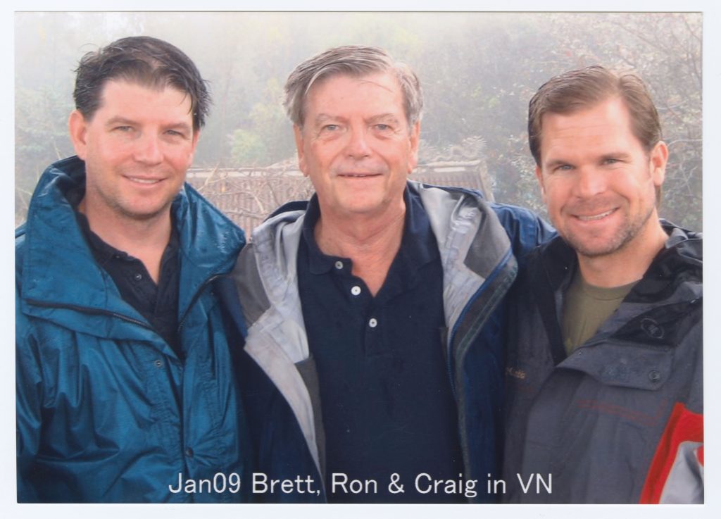 Brett and Ron Davis with Craig Zimmer (Jerry's son) in Vietnam, 2009.