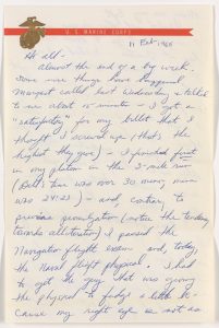 Bob exchanged dozens of photos and recordings with his family during his time in the Marines. This letter is dated February 11, 1966.