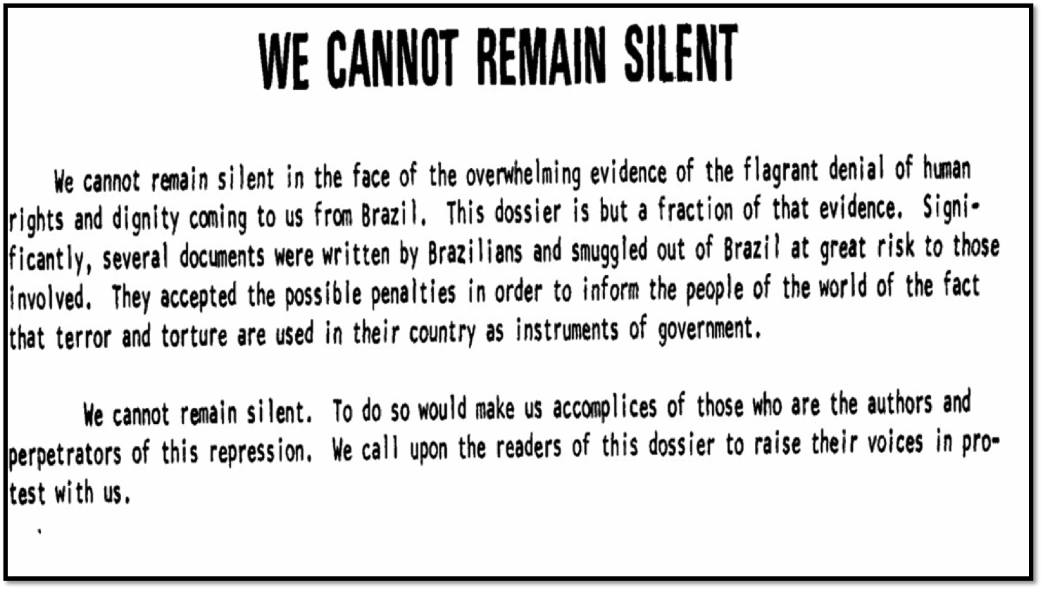 Declaration distributed at the LASA meeting