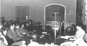 Ira Magaziner Presiding at a Discussion of the New Curriculum