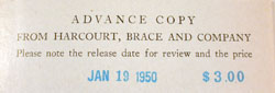 Coming Up for Air, 1st American edition, publisher's slip