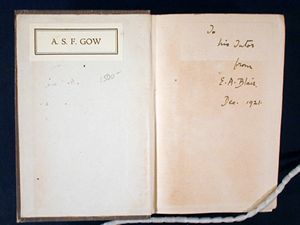 To his tutor, E.A. Blair, Dec. 1921