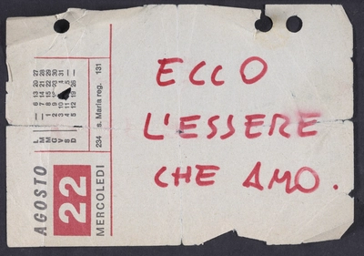 Ecco l'essere che amo [He aquí el ser que amo]