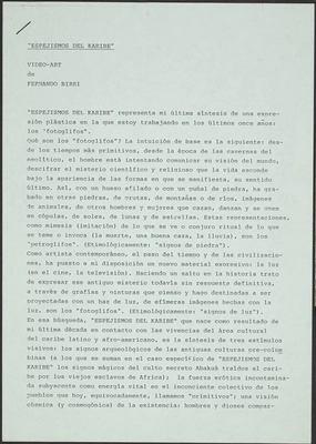 Serie Espejismos del Karibe. Video-Art de Fernando Birri.