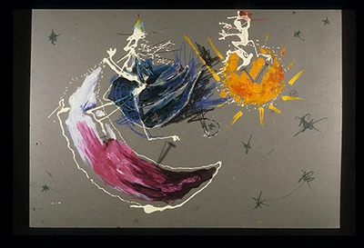 Diapositivas de L’occhio, il lupo, la luna nell’imbuto cosmico [El ojo, el lobo, la luna en el embudo cósmico]. Serie Fotoglifos.