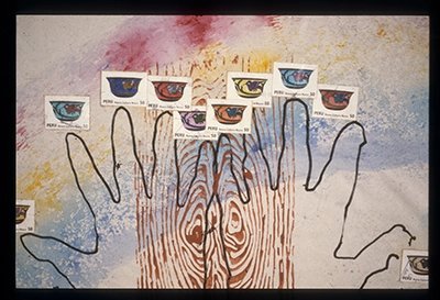 Diapositivas de L’occhio, il lupo, la luna nell’imbuto cosmico [El ojo, el lobo, la luna en el embudo cósmico]. Serie Fotoglifos.