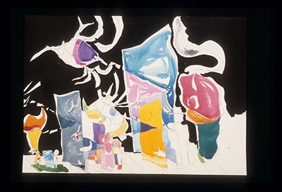 Diapositivas de L’occhio, il lupo, la luna nell’imbuto cosmico [El ojo, el lobo, la luna en el embudo cósmico]. Serie Fotoglifos.