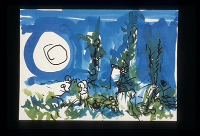 Diapositivas de L’occhio, il lupo, la luna nell’imbuto cosmico [El ojo, el lobo, la luna en el embudo cósmico]. Serie Fotoglifos.