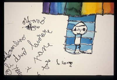 Diapositivas de L’occhio, il lupo, la luna nell’imbuto cosmico [El ojo, el lobo, la luna en el embudo cósmico]. Serie Fotoglifos.