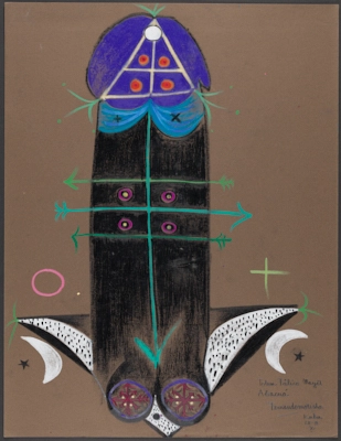 Totem fálico mayor Abacuá. Serie Espejismos del Karibe [Major Phallic Abakuá Totem. Mirages of the Caribbean Series].