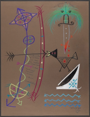 Totem fálico mayor Abacuá. Serie Espejismos del Karibe [Major Phallic Abakuá Totem. Mirages of the Caribbean Series].