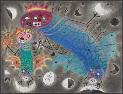 Totem fálico mayor Abacuá. Serie Espejismos del Karibe [Major Phallic Abakuá Totem. Mirages of the Caribbean Series].