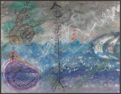 Totem fálico mayor Abacuá. Serie Espejismos del Karibe [Major Phallic Abakuá Totem. Mirages of the Caribbean Series].