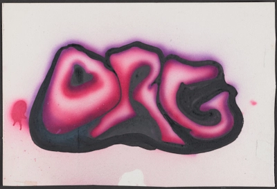 Graffiti original de *ORG* en un cartel [Original *ORG* Graffiti on a Poster]