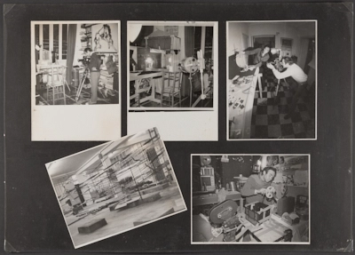 Collage of photographs documenting the production of the experimental film *ORG*