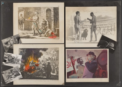 Collage of photographs documenting the production of the experimental film *ORG*