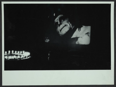 Photos of the installation and performance of Fernando Birri: Ars Magna Lucis et Umbrae. European Media Art Festival, 1992.